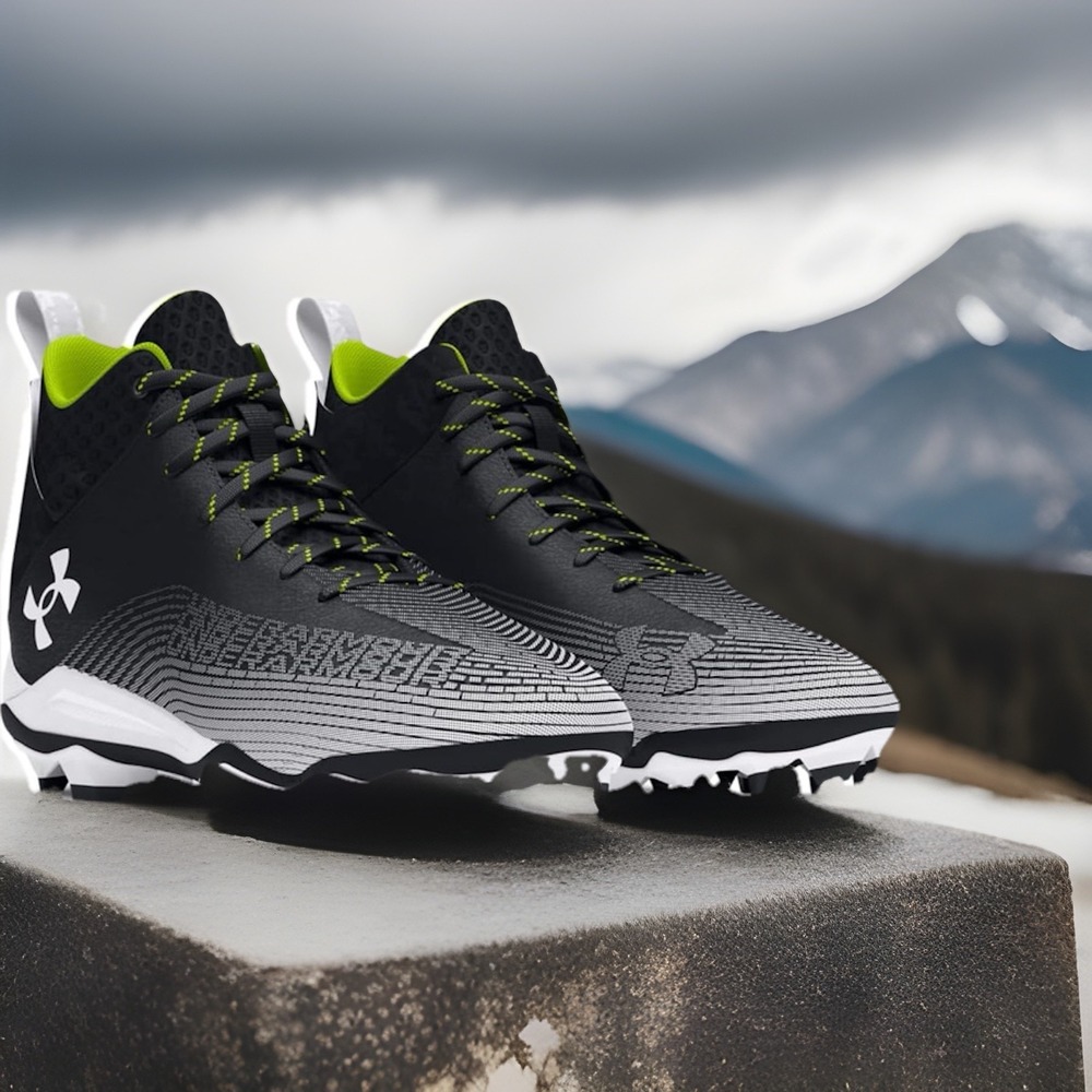 NWOB Under Armour Hammer 2.0 MC Football Cleats Shoes Black/Silver Men's 8.5 D‎